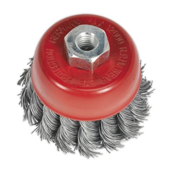 Twist Knot Wire Cup Brush Dia.65mm M10 x 1.25mm Sealey Part No. TKCB652