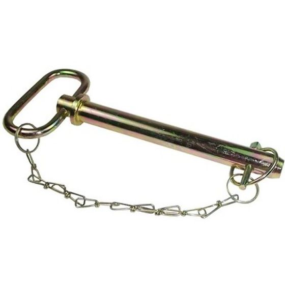 Tow Hitch Pin 1" (25mm) Diameter c/w Chains and Lynch Pin