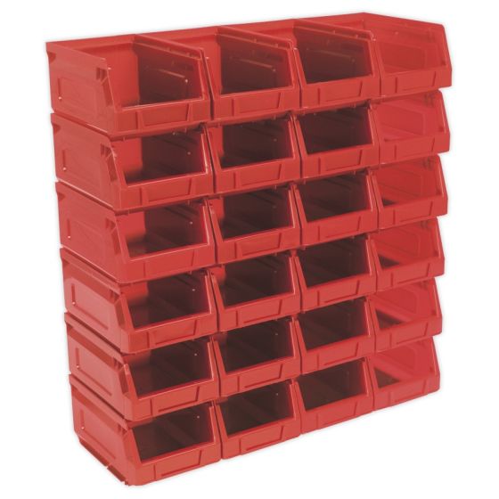 Plastic Storage Bin 105 x 165 x 85mm - Red Pack of 24 Sealey Part No. TPS224R