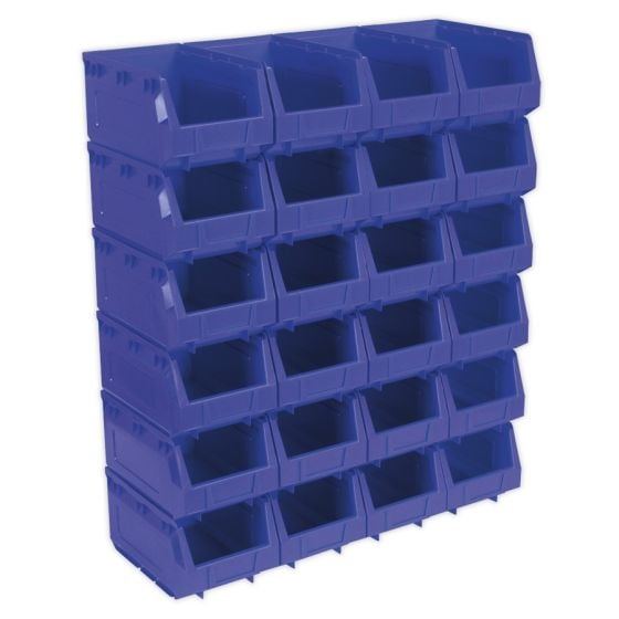 Plastic Storage Bin 150 x 240 x 130mm - Blue Pack of 24 Sealey Part No. TPS324B