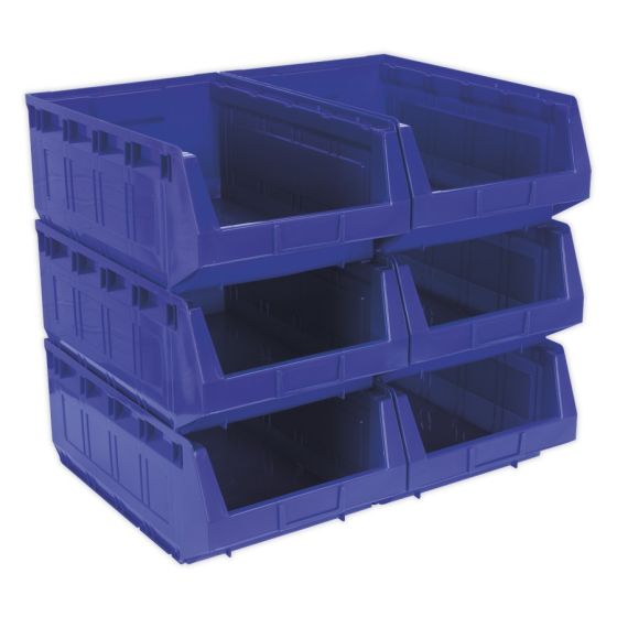 Plastic Storage Bin 310 x 500 x 190mm - Blue Pack of 6 Sealey Part No. TPS56B