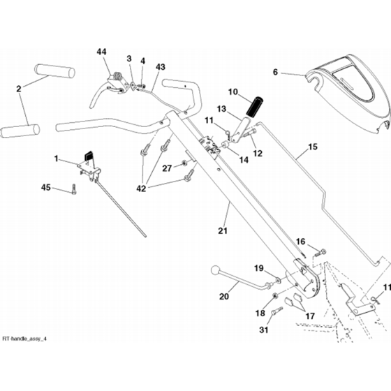 Handle Assembly for Husqvarna TR 430 Cultivator/Tiller