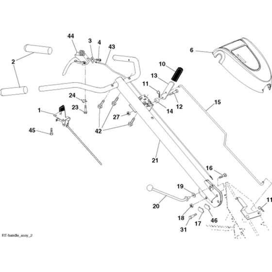 Handle Assembly for Husqvarna TR 530 Cultivator/Tiller