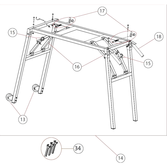 Main Frame Assembly for Norton Clipper TR202 Tile Saw