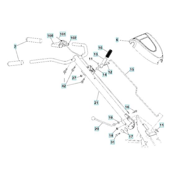 Handle Assembly for Husqvarna TR 314C Cultivator/Tiller