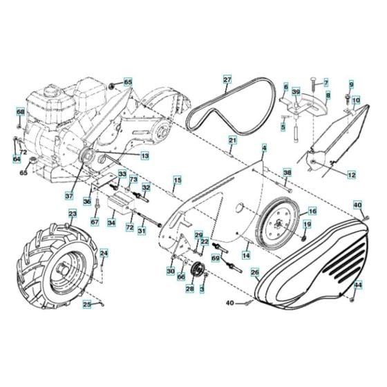 Mainframe (Left) Assembly for Husqvarna TR 314C Cultivator/Tiller