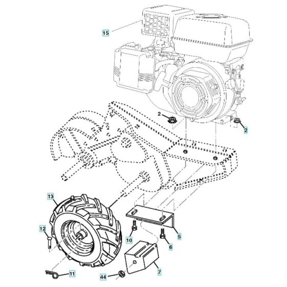 Mainframe (Right) Assembly for Husqvarna TR 314C Cultivator/Tiller