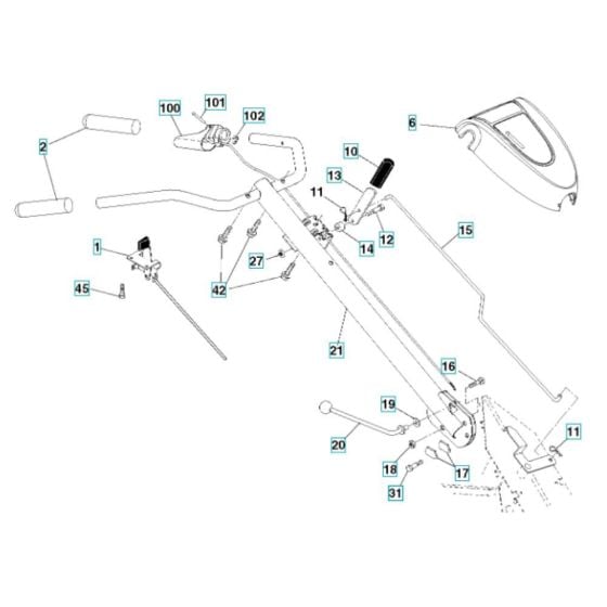 Handle Assembly for Husqvarna TR 317C Cultivator/Tiller