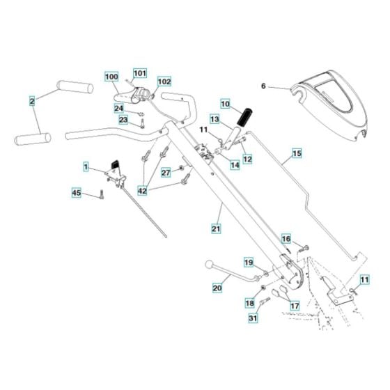 Handle Assembly for Husqvarna TR 317D Cultivator/Tiller