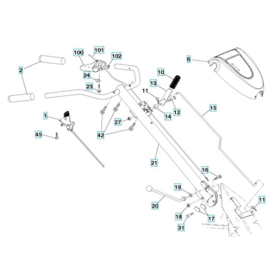 Handle Assembly for Husqvarna TR 317DE Cultivator/Tiller