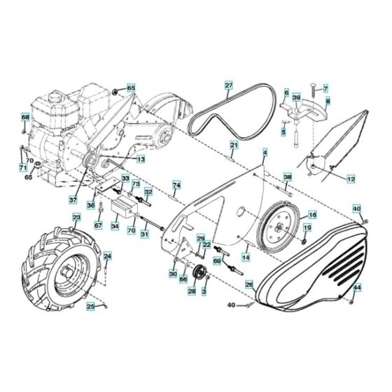 Mainframe (Left) Assembly for Husqvarna TR 317DE Cultivator/Tiller