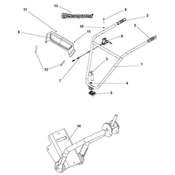 Handle Assembly for Husqvarna TR 348 Cultivator/Tiller