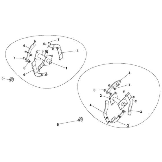 Tine Assembly for Husqvarna TR 348 Cultivator/Tiller