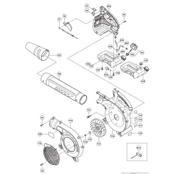 Fan Case, Fuel Tank for Tanaka TRB24EAP Blower