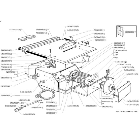 Complete Assembly for Husqvarna TS 230 I Masonry Saw