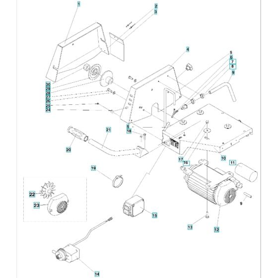 Motor Assembly for Husqvarna TS 300 E Masonry Saw