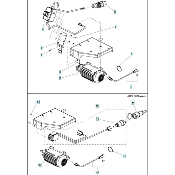 Electrical Assembly for Husqvarna TS 350 E Masonry Saw