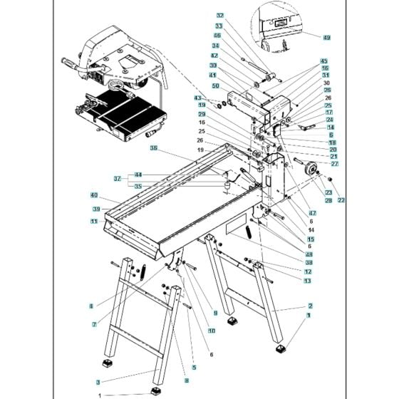 Frame Assembly for Husqvarna TS 350 E Masonry Saw