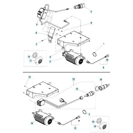 Electrical Assembly for Husqvarna TS 400 F Masonry Saw