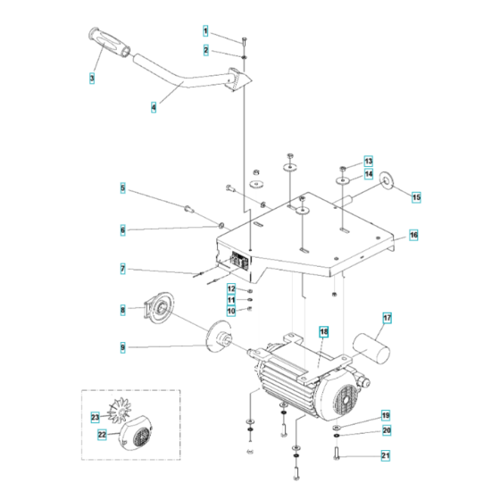 Motor, Blade Guard Assembly for Husqvarna TS 400 F Masonry Saw