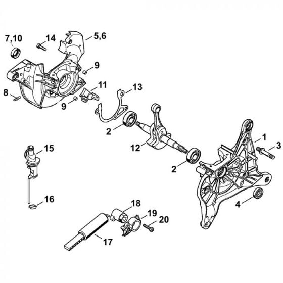 Crankcase Assembly for Stihl TS410, TS420