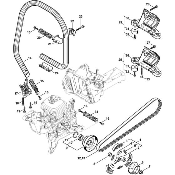 Clutch Assembly for Stihl TS410, TS420 Disc Cutter