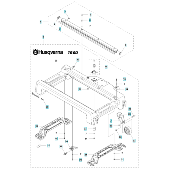 Frame Assembly for Husqvarna TS 60 Masonry Saw