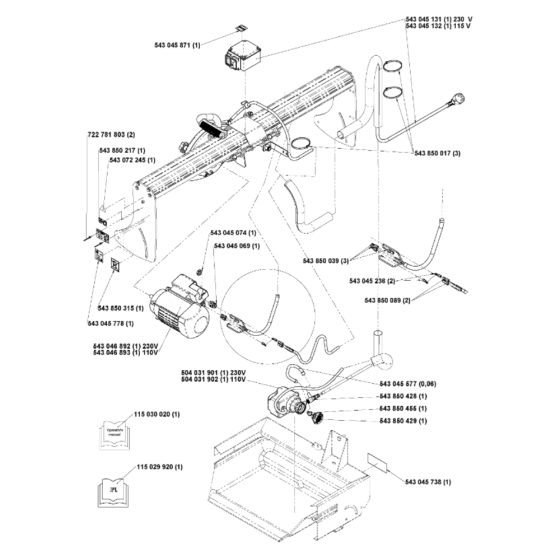 Electrical Assembly for Husqvarna TS 73 R Masonry Saw