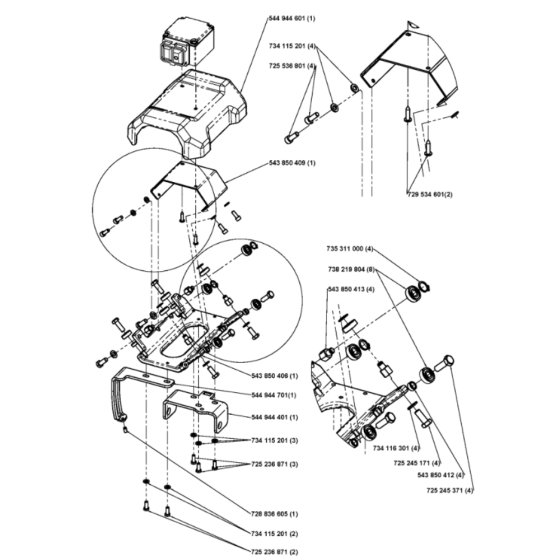 Frame Assembly -1 for Husqvarna TS 73 R Masonry Saw