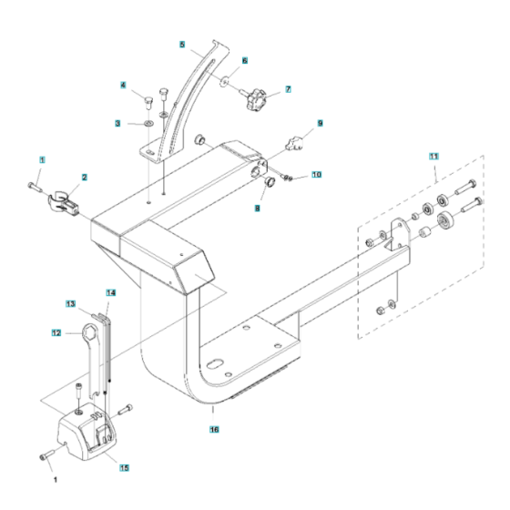 Arm Assembly for Husqvarna TS 90 Masonry Saw