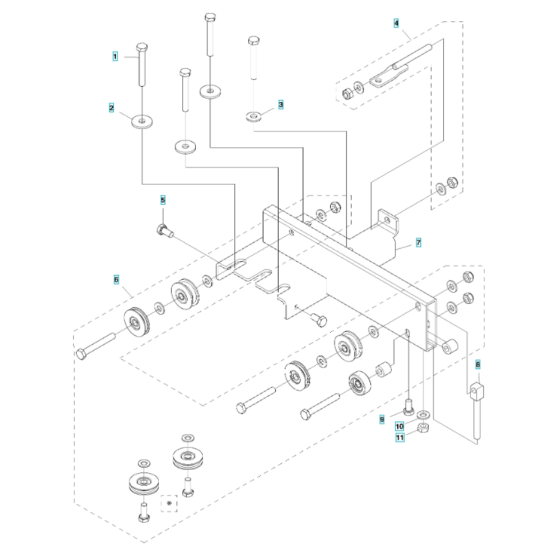 Trolley Assembly for Husqvarna TS 90 Masonry Saw