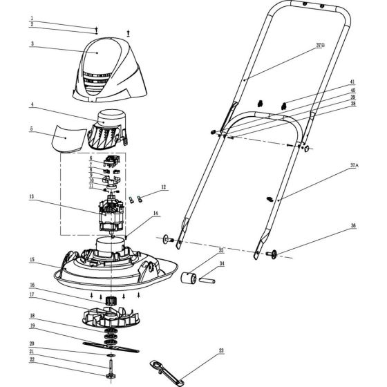 Base Assembly for Flymo TURBO LITE 250 Mowers