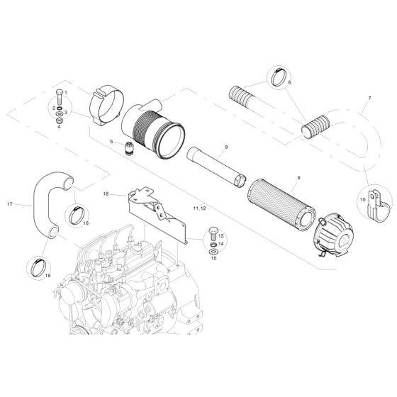 Air Cleaner for Benford Terex Mecalac TV800 - TV900 Rollers