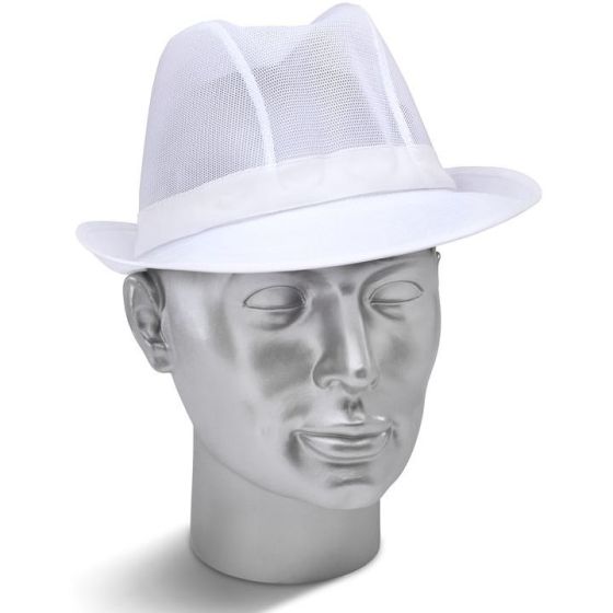 Trilby Hat Disposable Nylon Mesh Head Cover for Hygiene Standards White XL