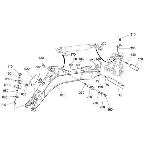 Boom Assembly for Kubota U10-3 Mini Excavator