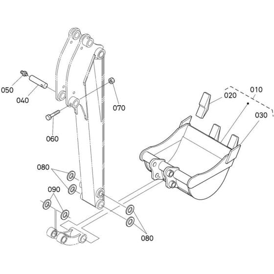 Bucket Assembly for Kubota U10-3 Mini Excavator