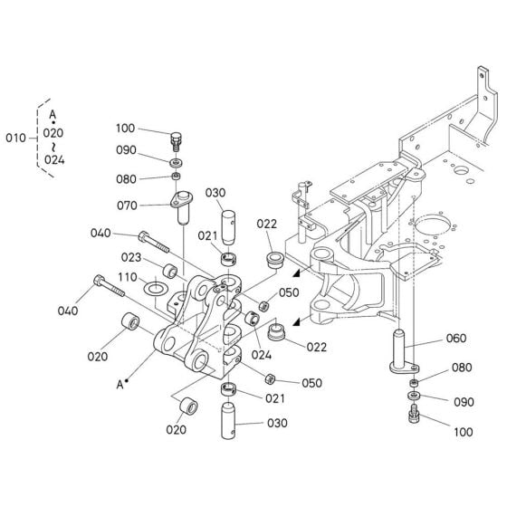 Kingpost Assembly for Kubota U10-3 Mini Excavator