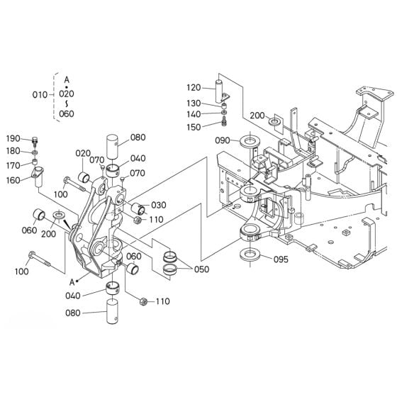 Kingpost Assembly for Kubota U17 Mini Excavator