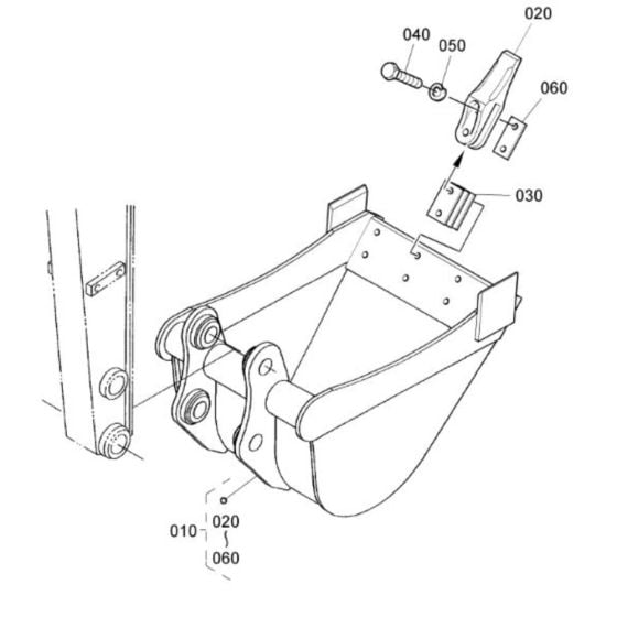 Bucket Assembly for Kubota U35-3 Mini Excavator