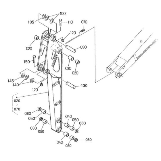 Dipper Arm Assembly for Kubota U35-3 Mini Excavator