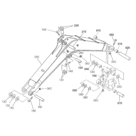 Boom Assembly for Kubota U35-3a Mini Excavator