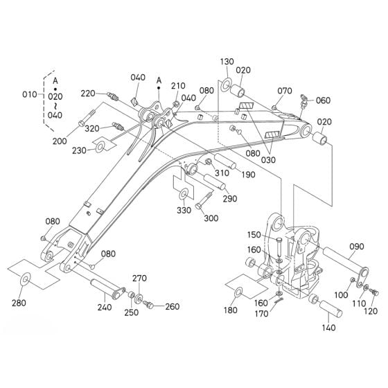 Boom Assembly for Kubota U35-4 Mini Excavator