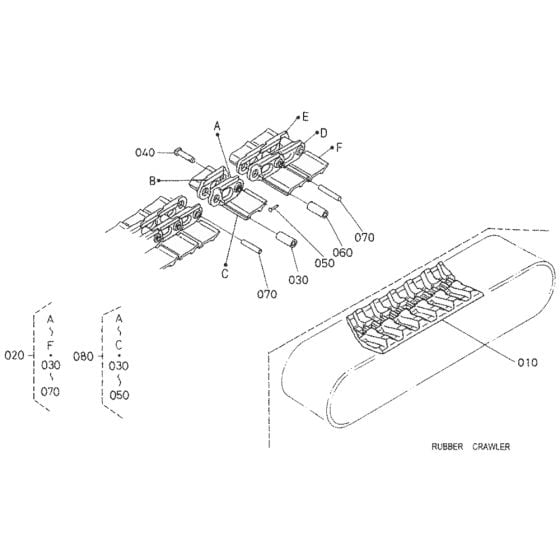 Crawler Assembly for Kubota U27-4 Mini Excavators