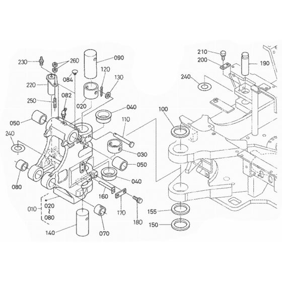 Kingpost Assembly for Kubota U35S Mini Excavator