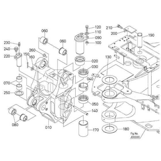 Kingpost Assembly for Kubota U48-4 Mini Excavator