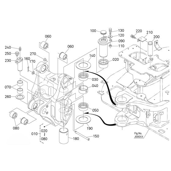 Kingpost Assembly for Kubota U48-5 Mini Excavator