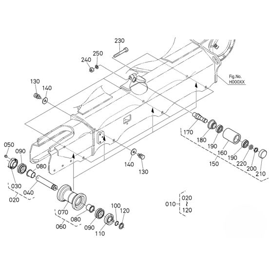 Track Roller Assembly for Kubota U48-5 Mini Excavator