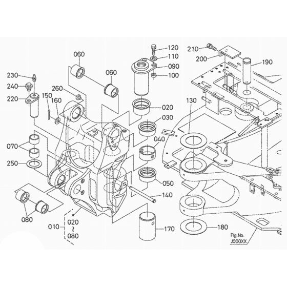 Kingpost Assembly for Kubota U55 Mini Excavator