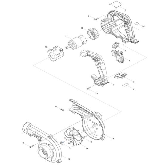 Complete Assembly for Makita UB101D Blower