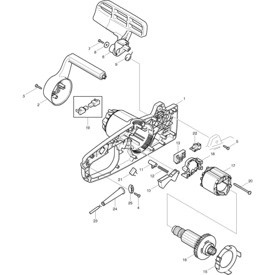 Case & Hand Guard Assembly For Makita UC3010A Electric Chainsaws